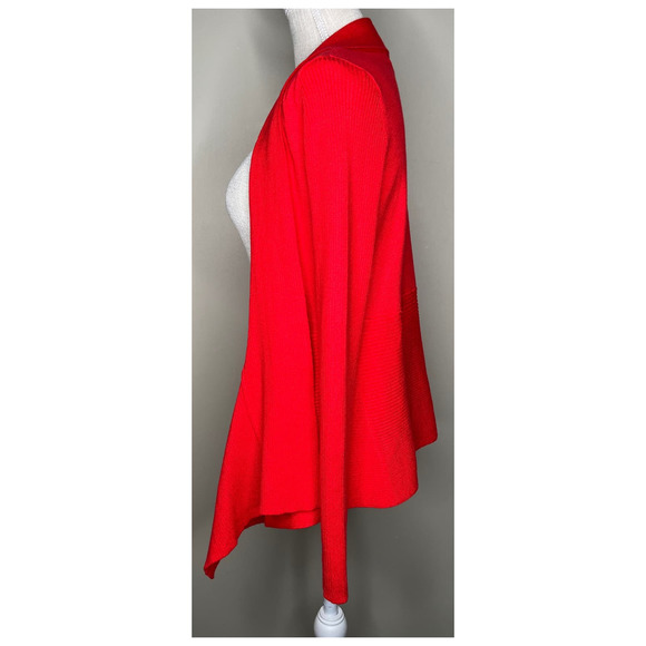 Verve Ami women’s bright red draped waterfall open front cardigan sweater NWT S - Picture 7 of 8